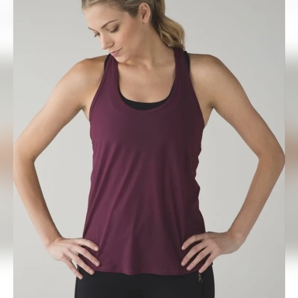 lululemon athletica Tops - Lululemon trankil tank red grape mesh size 8